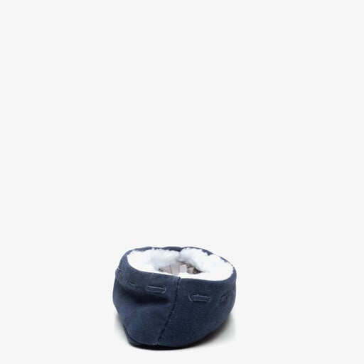 Leren dames Spaanse sloffen blauw