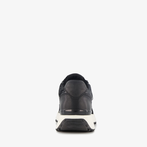 Dames sneakers met slangenprint details zwart