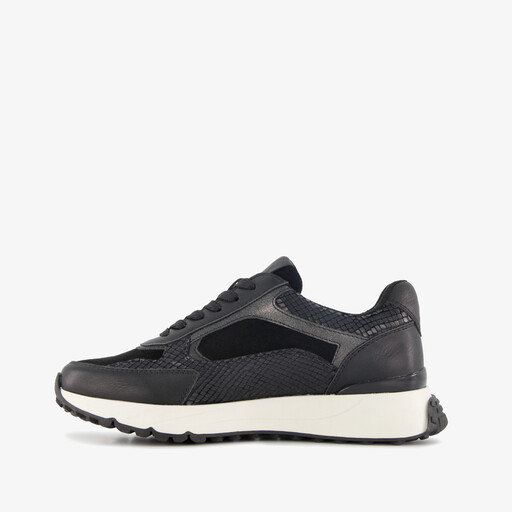 Dames sneakers met slangenprint details zwart
