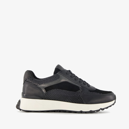Dames sneakers met slangenprint details zwart