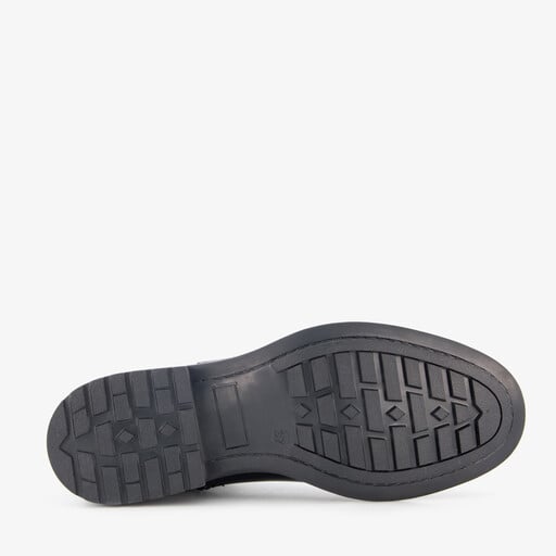 Leren dames enkellaarzen zwart