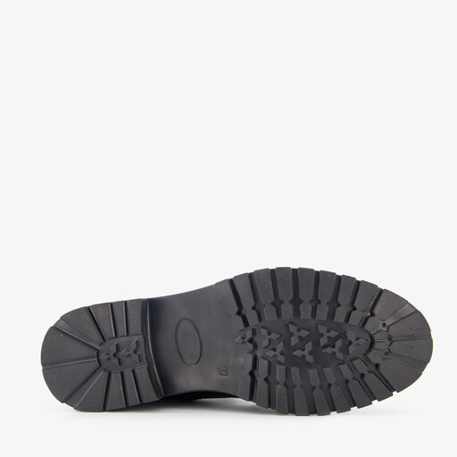 Leren dames veterboots zwart