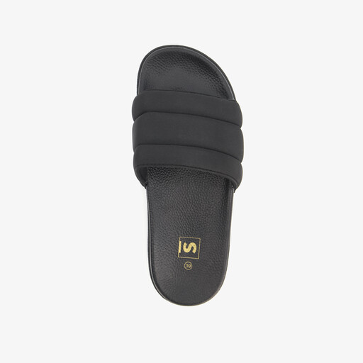 Dames badslippers zwart