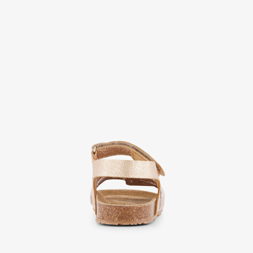 Leren meisjes bio sandalen met glitters goud
