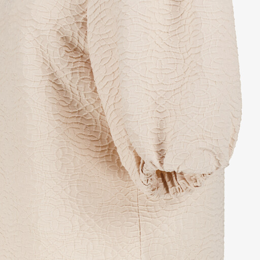 Dames top met pofmouwen beige