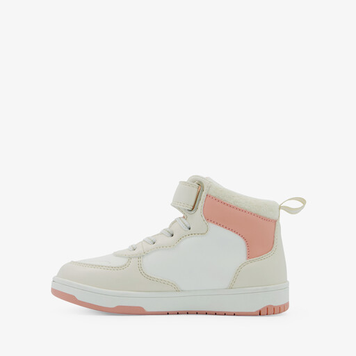 Hoge meisjes sneakers beige metallic
