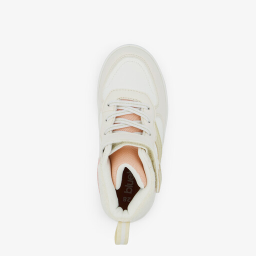 Hoge meisjes sneakers beige metallic