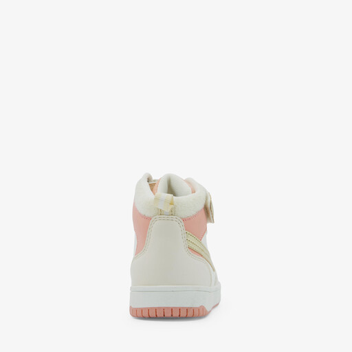 Hoge meisjes sneakers beige metallic