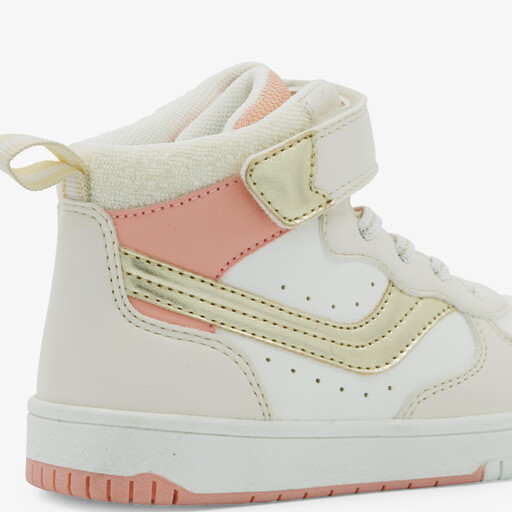 Hoge meisjes sneakers beige metallic