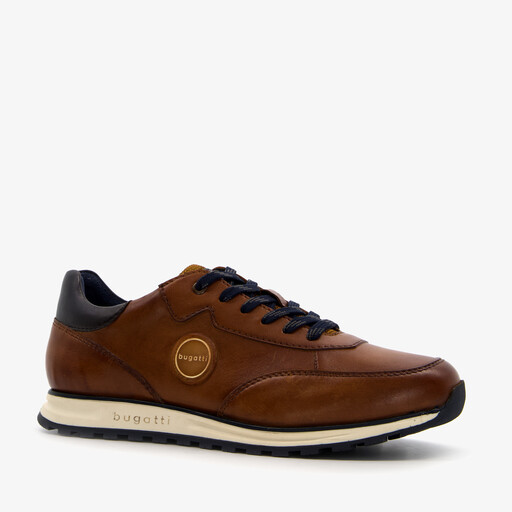 Cirino leren heren sneakers cognac bruin
