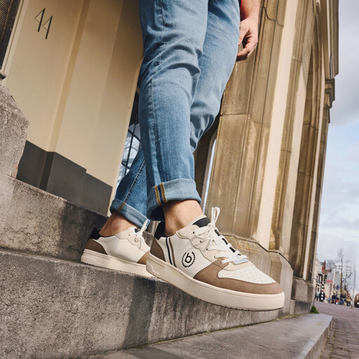 Heren sneakers beige bruin