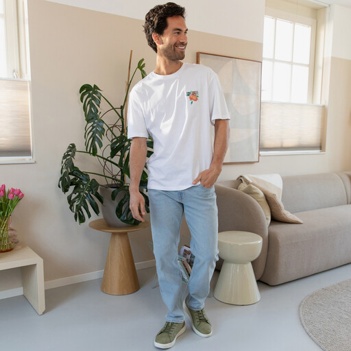 Heren T-shirt met backprint wit