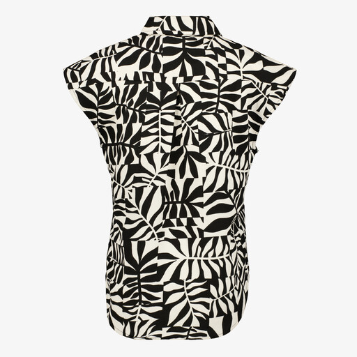 Dames blouse met print zwart wit
