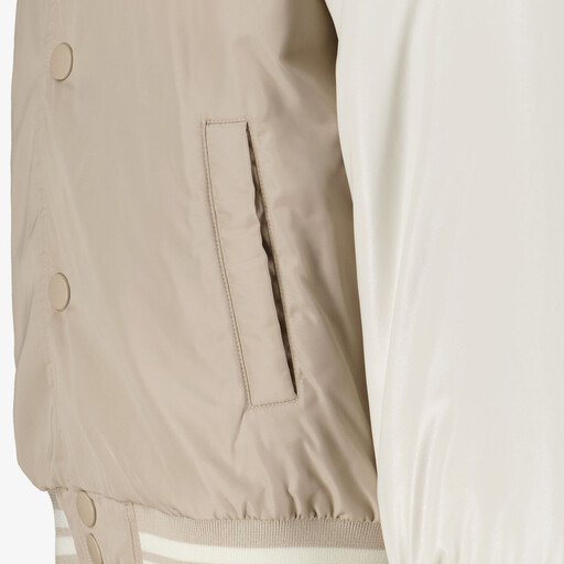 Meisjes bomberjack beige wit