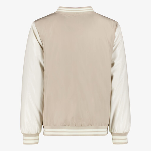 Meisjes bomberjack beige wit