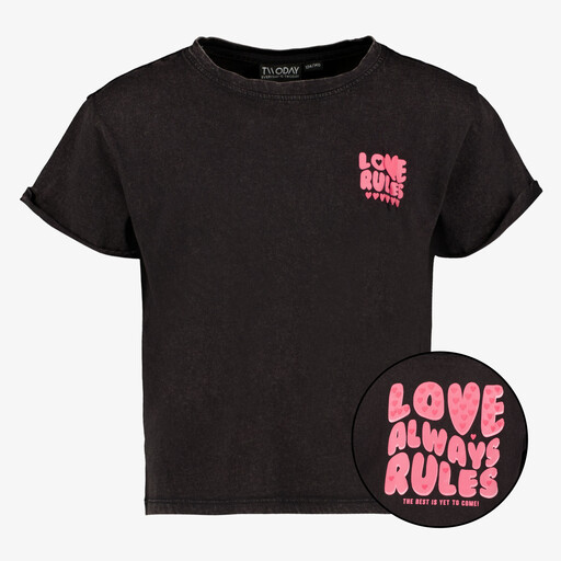 Meisjes T-shirt met backprint zwart