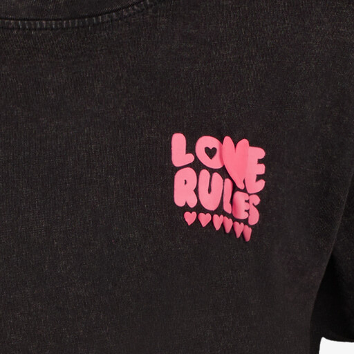 Meisjes T-shirt met backprint zwart