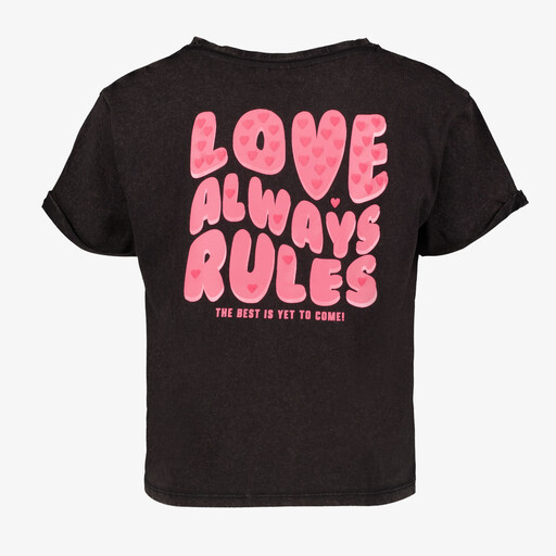 Meisjes T-shirt met backprint zwart