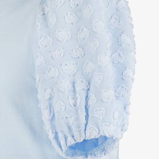 Meisjes T-shirt met hartjes pofmouwen