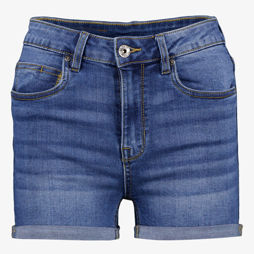 Dames denim short donkerblauw