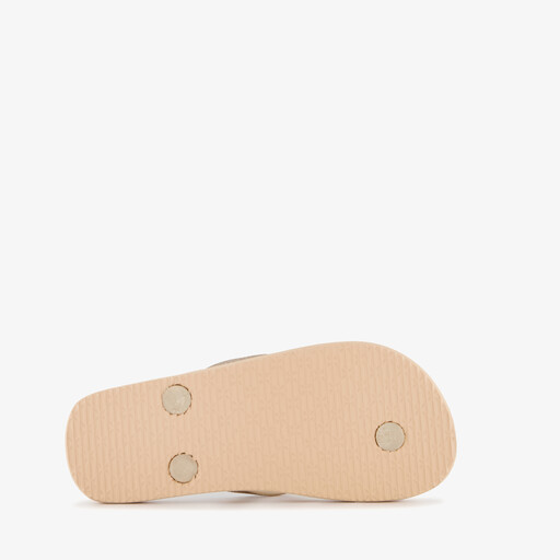 Meisjes teenslippers met glitters geel goud