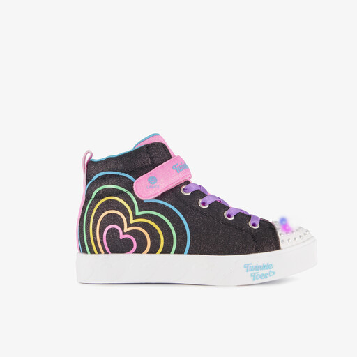 Twinkle Toes hoge meisjes sneakers met lichtjes zwart roze