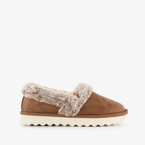 Cozy Up gevoerde dames pantoffels cognac