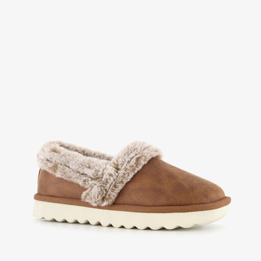 Cozy Up gevoerde dames pantoffels cognac
