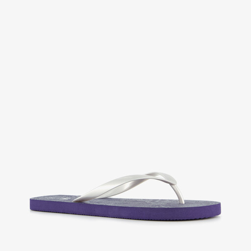 Dames teenslippers met print blauw