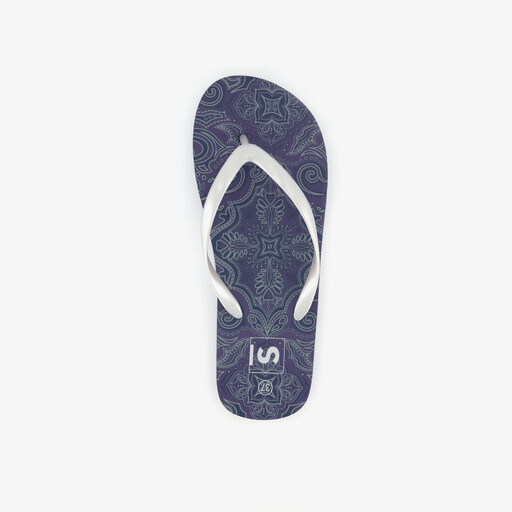 Dames teenslippers met print blauw