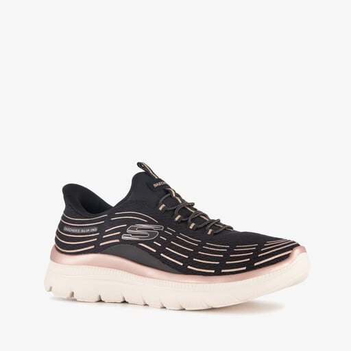 Slip-ins: Summits Plus dames sneakers zwart roze