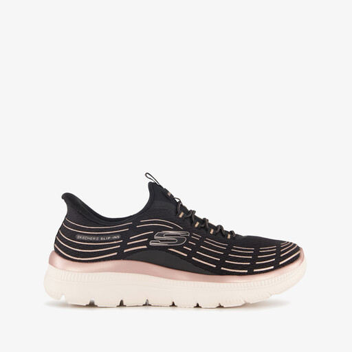 Slip-ins: Summits Plus dames sneakers zwart roze