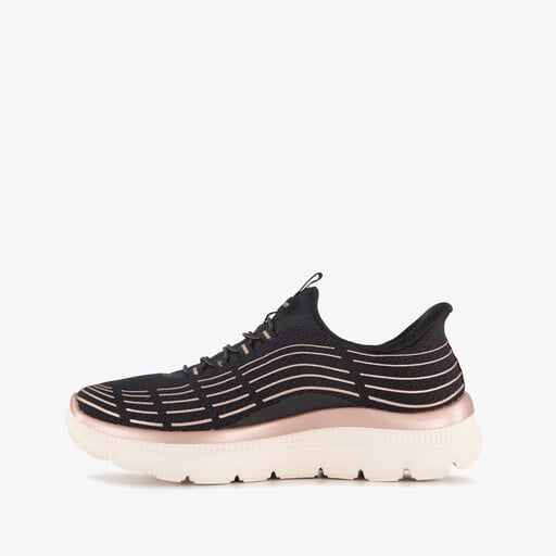 Slip-ins: Summits Plus dames sneakers zwart roze