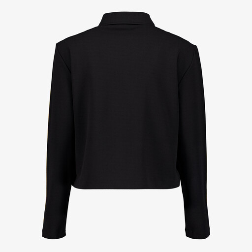 Dames jas met beige strepen zwart