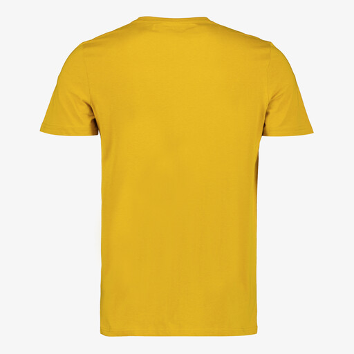 Heren T-shirt met opdruk van bergen geel