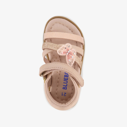 Meisjes sandalen met vlinder roze goud