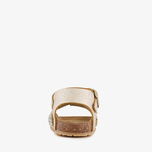 Leren meisjes sandalen goud dierenprint
