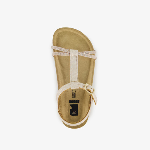 Leren meisjes sandalen met glittersteentjes