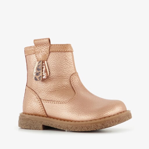 Leren meisjes enkellaarsjes goud