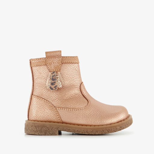 Leren meisjes enkellaarsjes goud