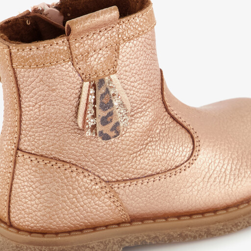 Leren meisjes enkellaarsjes goud
