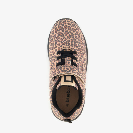 Meisjes sneakers met airzool en panterprint bruin
