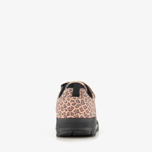 Meisjes sneakers met airzool en panterprint bruin