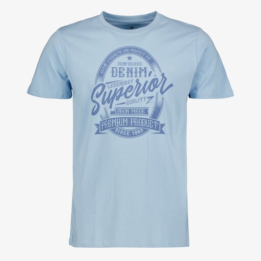 Heren T-shirt met tekstopdruk blauw