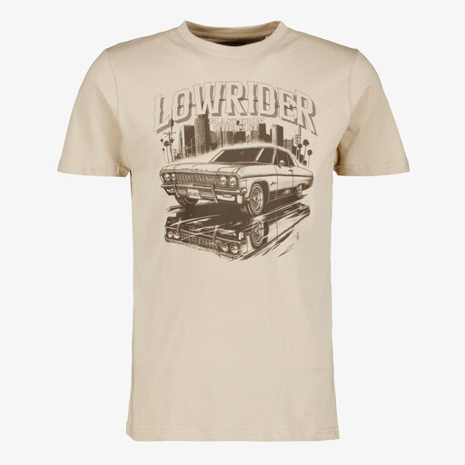 Heren T-shirt met opdruk beige
