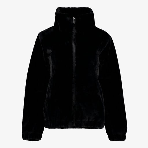 Dames bomber jas van imitatiebont zwart