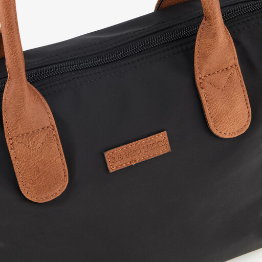 Dames schoudertas zwart cognac