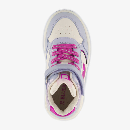 Hoge meisjes sneakers met hartje lila