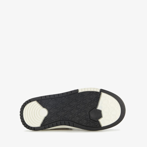 Hoge meisjes sneakers met panterprint details zwart beige