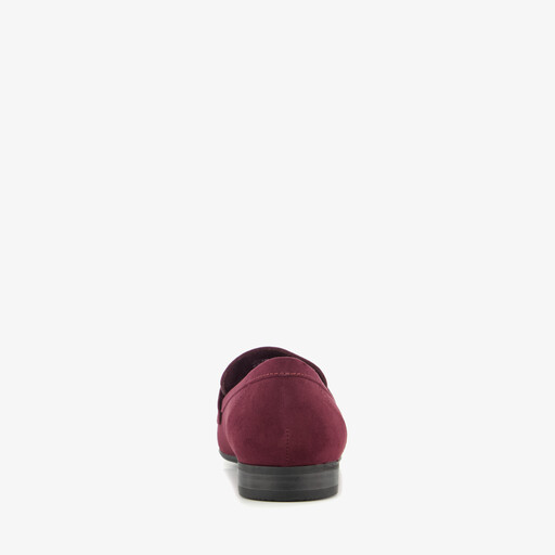 Dames loafers met gesp bordeauxrood